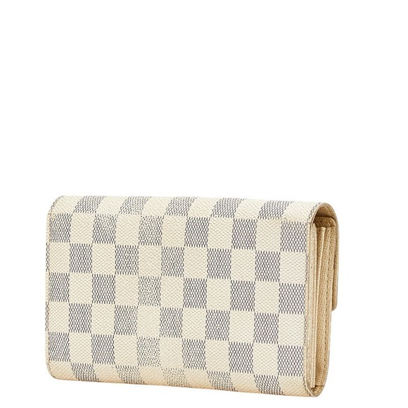 Louis Vuitton Leather White Long Wallet Damier White Sarah Azur Portefeuille - Picture 1 of 8